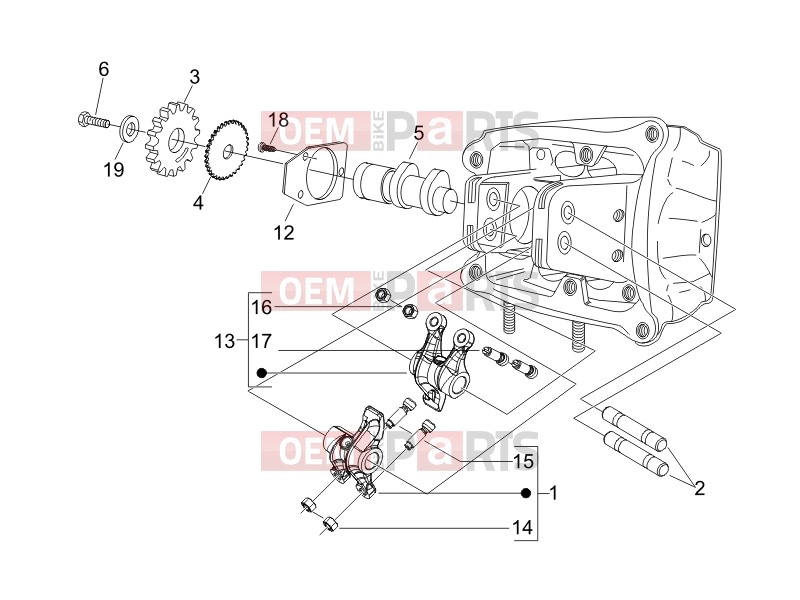 Engine » Rocking levers support unit - Piaggio X8 400 ie 2007