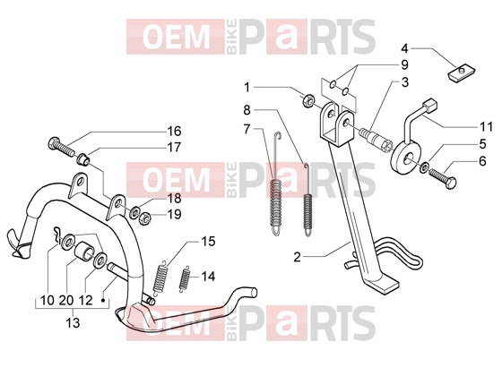 PIAGGIO Chassis » Central stand