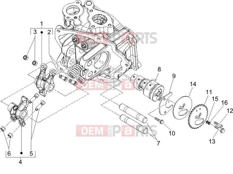 PIAGGIO X9 125 Evolution Engine » Rocking levers support unit