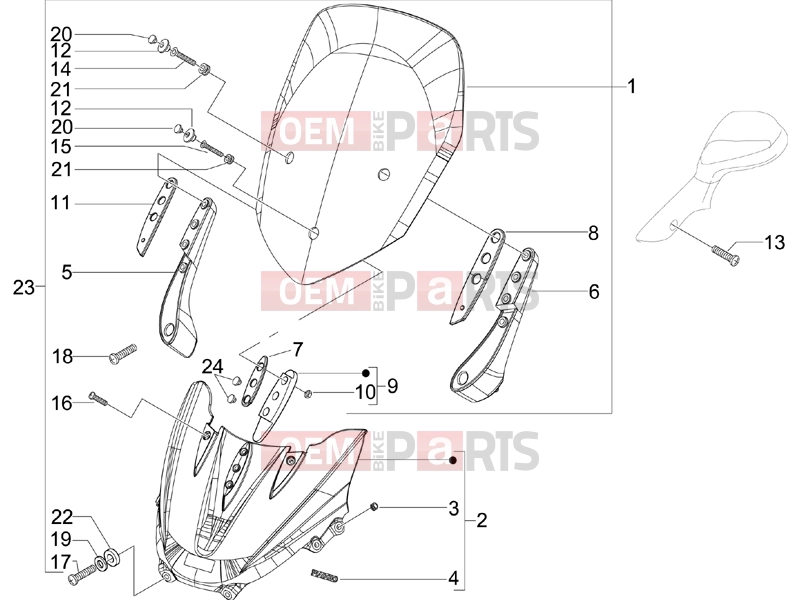 PIAGGIO X9 125 Evolution Frame - Plastic parts - Coachwork » Windshield - Glass