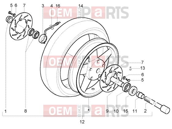 Suspensions-Wheels » Front wheel - Piaggio X9 250 Evolution