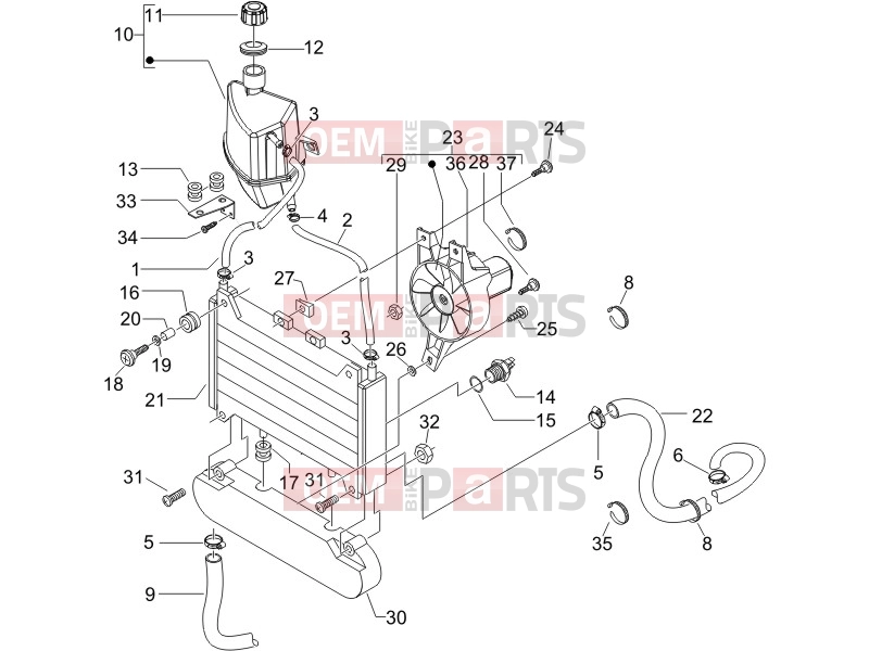 PIAGGIO X9 250 Evolution Frame - Plastic parts - Coachwork » Cooling system