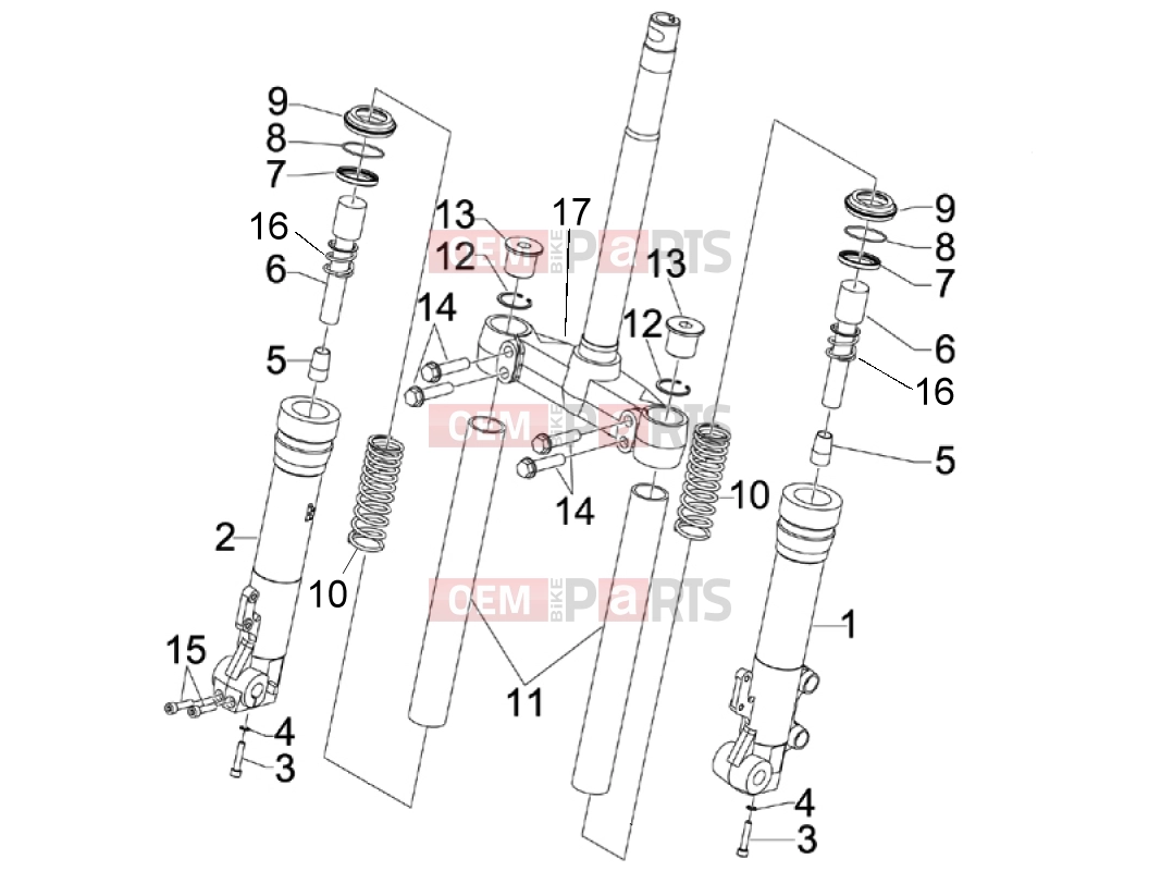 PIAGGIO X9 250 Evolution Suspensions - Wheels » Fork's components (Kayaba)