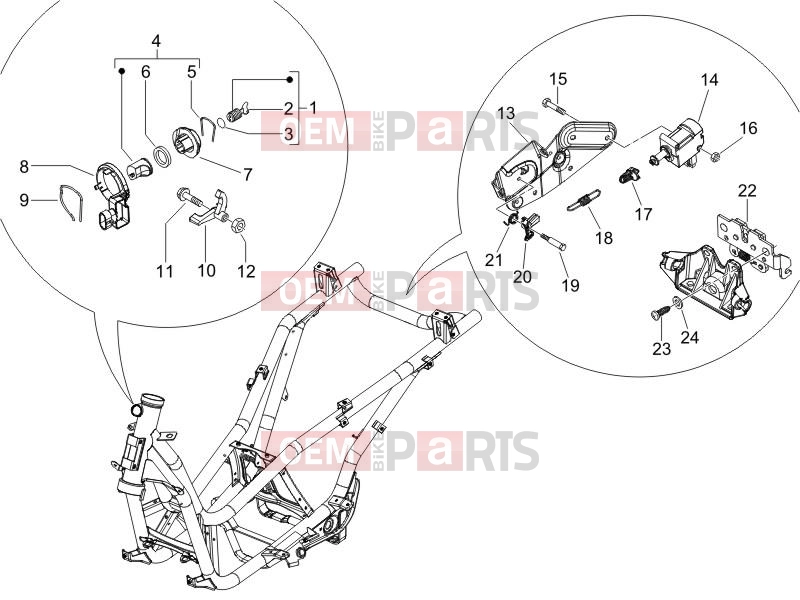 PIAGGIO X9 250 Evolution Frame - Plastic parts - Coachwork » Locks