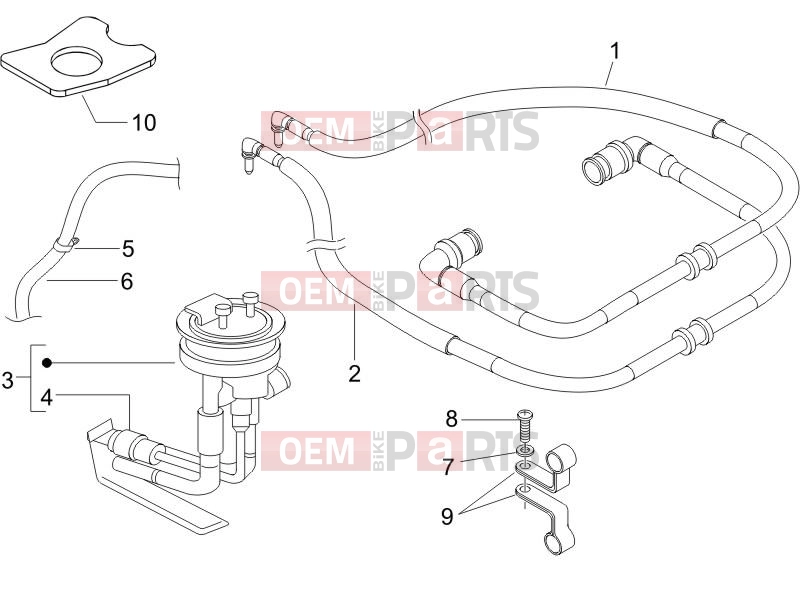 PIAGGIO X9 500 Evolution ABS Frame - Plastic parts - Coachwork » Supply system