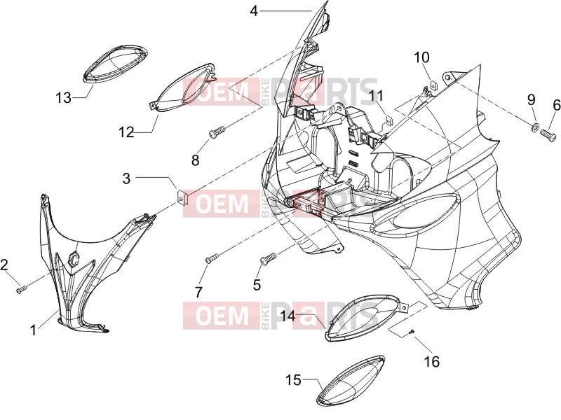 PIAGGIO X9 500 Evolution Frame - Plastic parts - Coachwork » Front shield