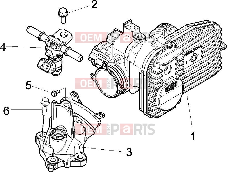 PIAGGIO X9 500 Evolution (USA) Engine » Throttle body - Injector - Induction joint