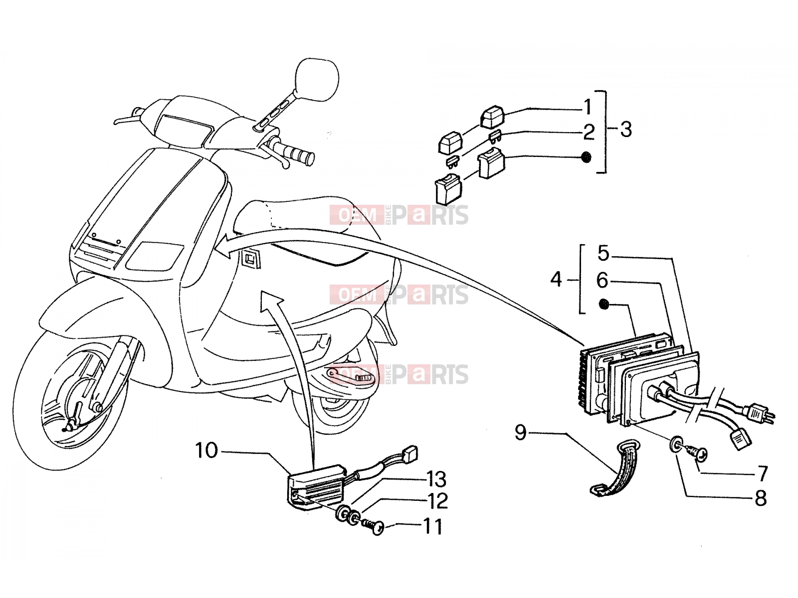 Electrical system » Electrical systems - Piaggio Zip & Zip