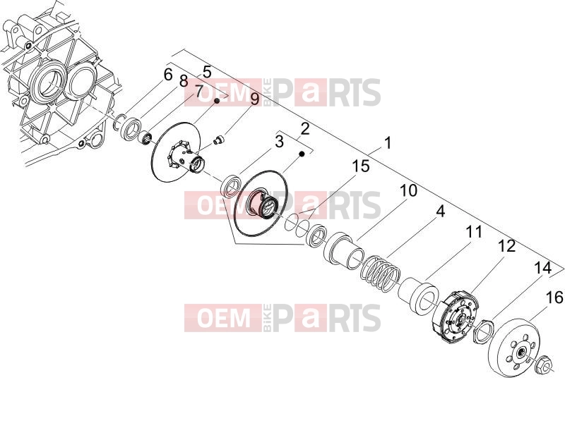 PIAGGIO Zip 100 4T Engine » Driven pulley