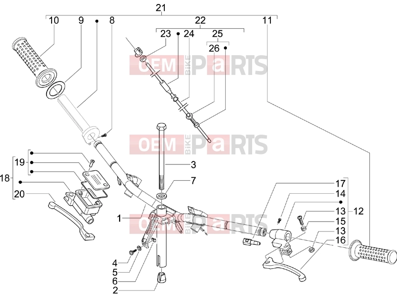 Handlebars/Steering » Handlebars - Master cil. - Piaggio Zip 100 4T 2009