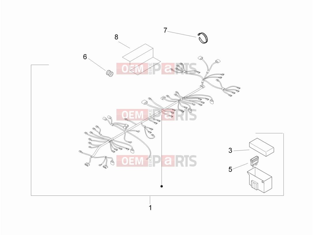 Electrical system » Main cable harness - Piaggio Zip 100 4T 2011