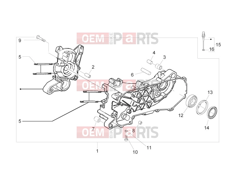 Engine » Crankcase - Piaggio Zip 50 2T 2016