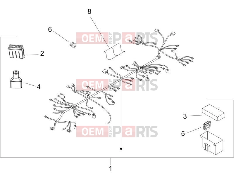 Electrical system » Main cable harness - Piaggio Zip 50 4T 2010