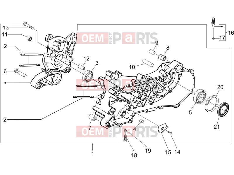 Engine » Crankcase - Piaggio Zip 50 4T 2014