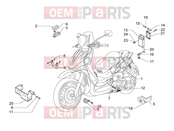 Electrical system » Electrical devices - Piaggio Beverly 500 (EMEA)