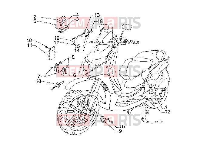 Electrical system » Electrical  devices - Piaggio BV 200 (U.S.A.)