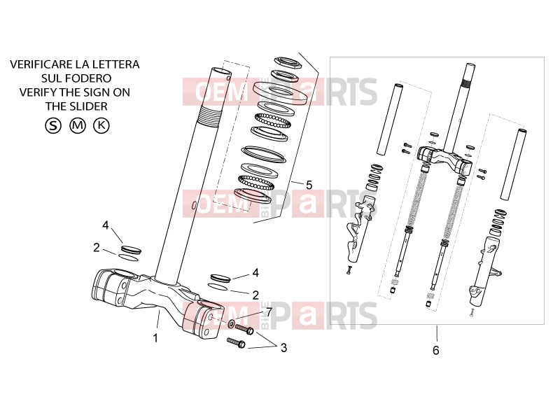 FRAME » Front fork I - Aprilia Atlantic 125 E3 2012
