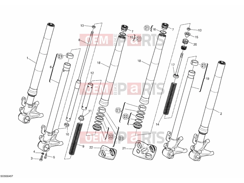 DUCATI 2008 Monster 696 FRONT FORK » FRONT SUSPENSION