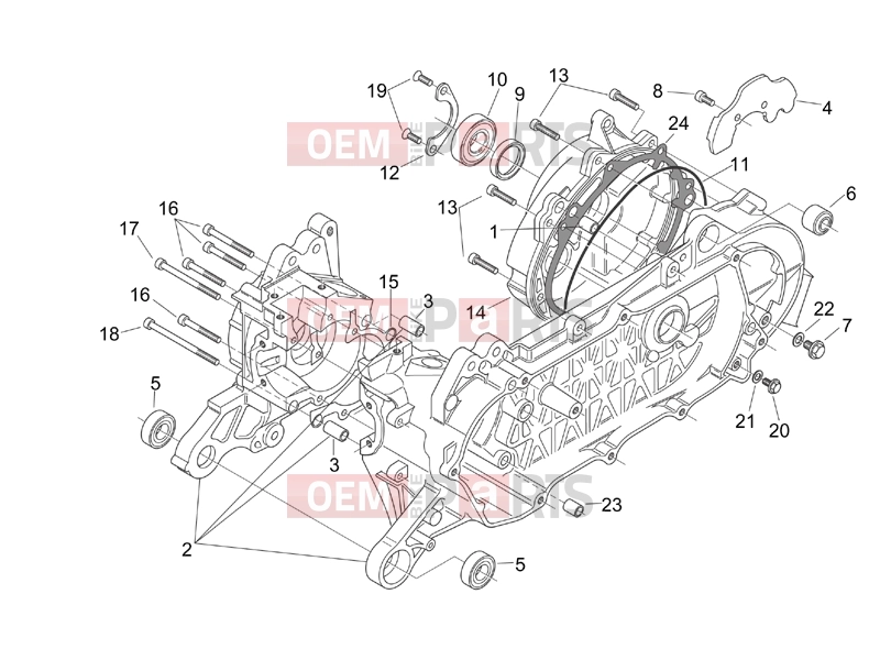APRILIA SR 50 Di-Tech ENGINE » Crank-case (Ditech)