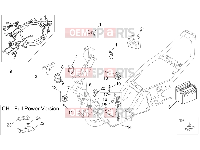 APRILIA SR 50 Di-Tech FRAME » Electrical system