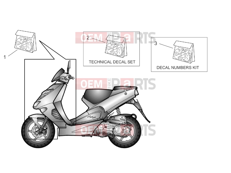 APRILIA SR 50 Di-Tech FRAME » Front body and technical decal