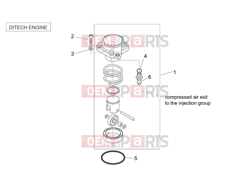 APRILIA SR 50 Di-Tech & Carb. ENGINE » Air compressor (Ditech)