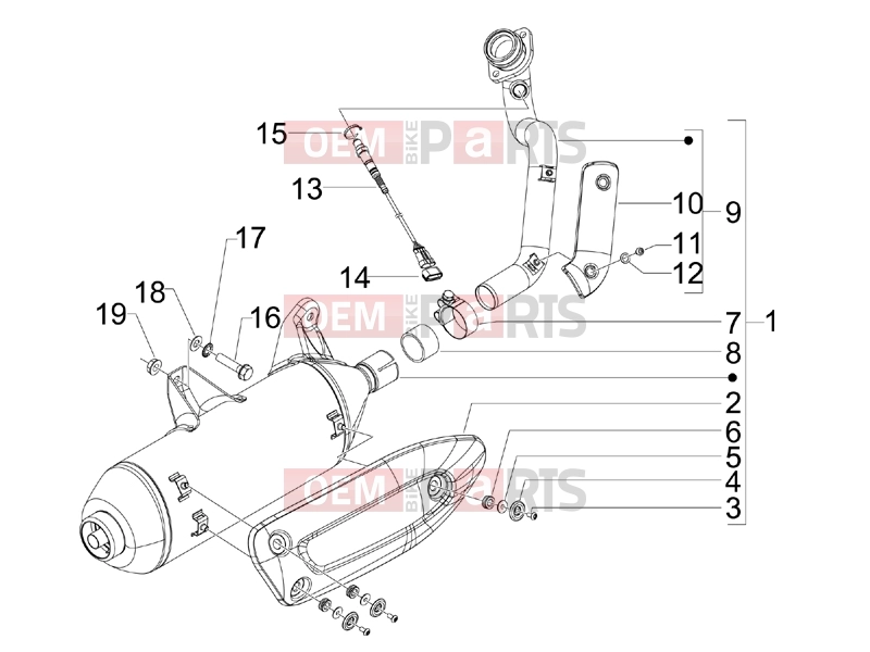 APRILIA SR MAX 300 Engine » Silencer