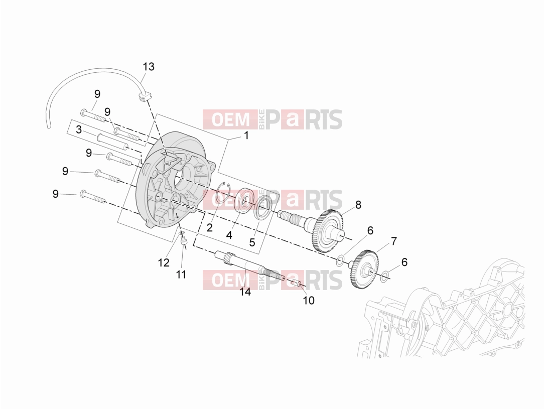 Engine » Reduction unit - Derbi Boulevard 100 4T 2011