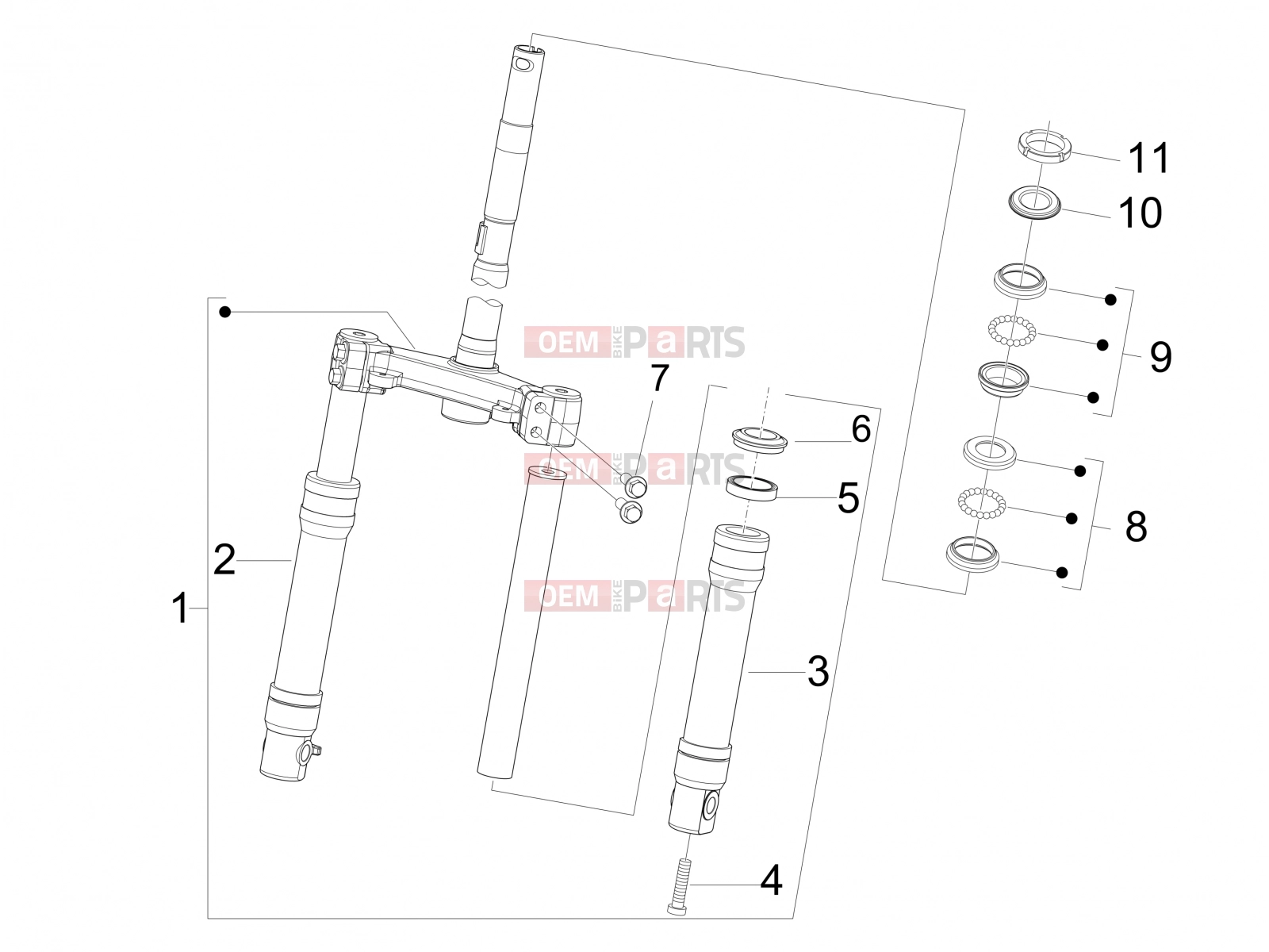 derbi Boulevard 125 4T Tables » Front fork