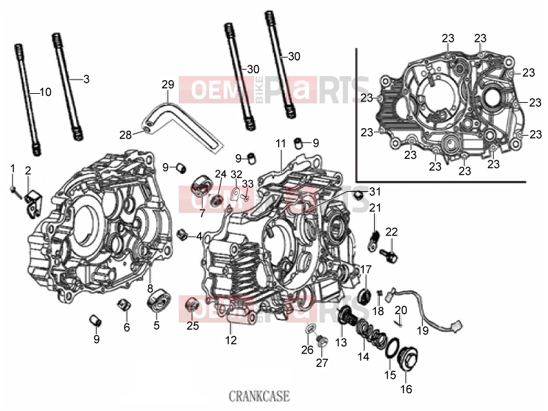 Engine » CRANKCASE - Derbi ETX 150 2015