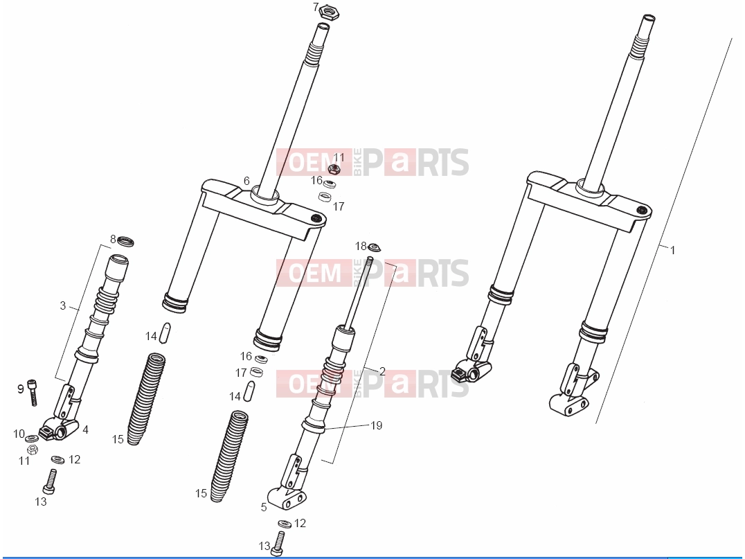Tables » Front fork - Derbi GP 50 2002