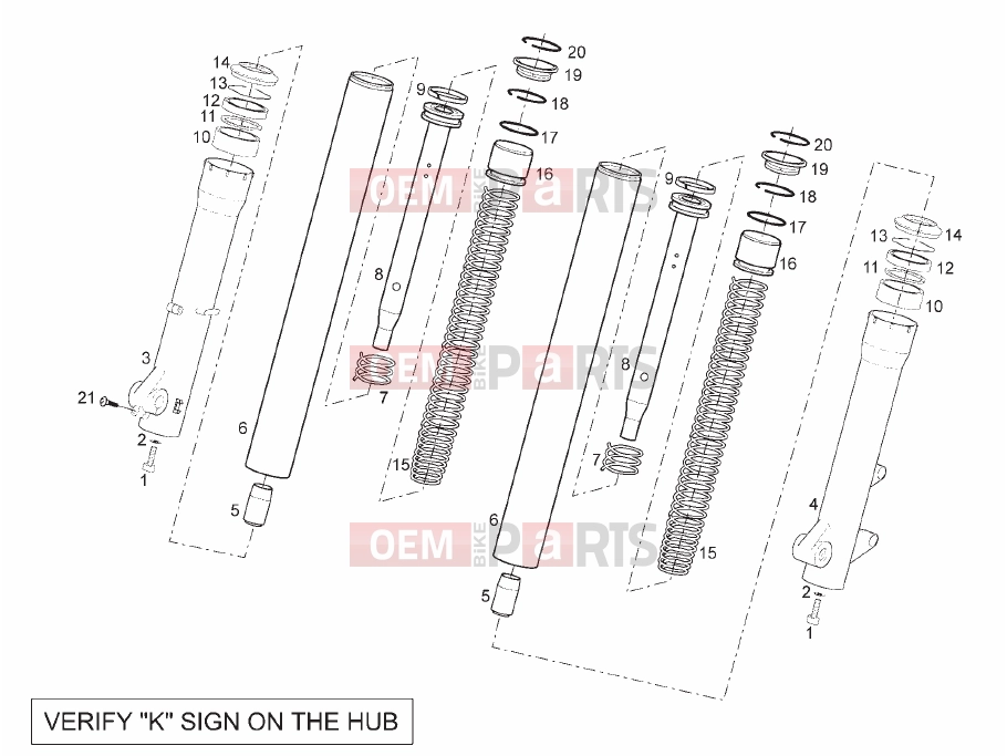 Tables » Front fork - Derbi Rambla 125-250 2008