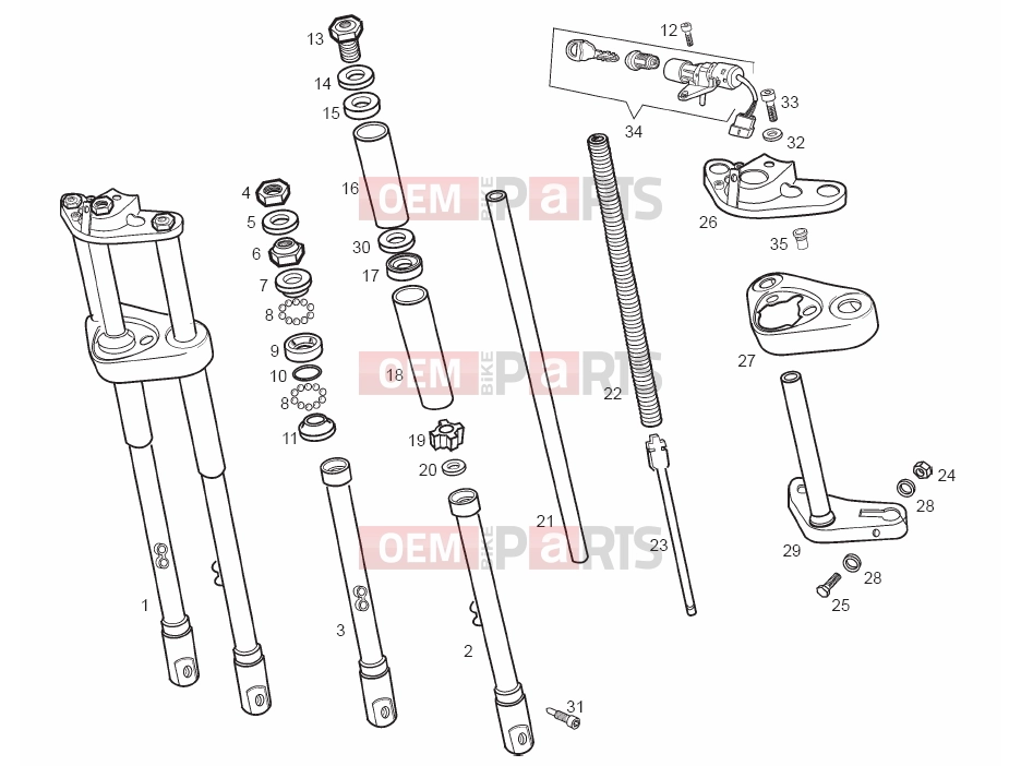 derbi Variant Revolution 50 Tables » Front fork
