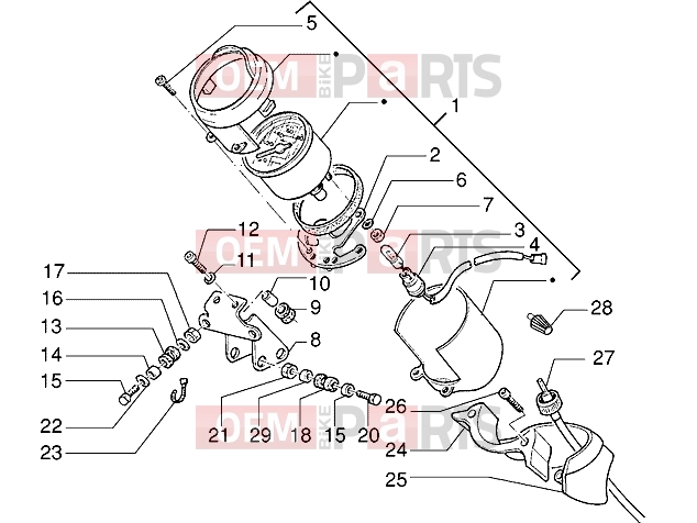 gilera Eaglet Handlebars » Speedometer