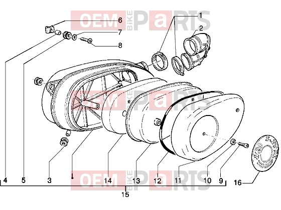 Engine » Air cleaner - Gilera Eaglet automatic