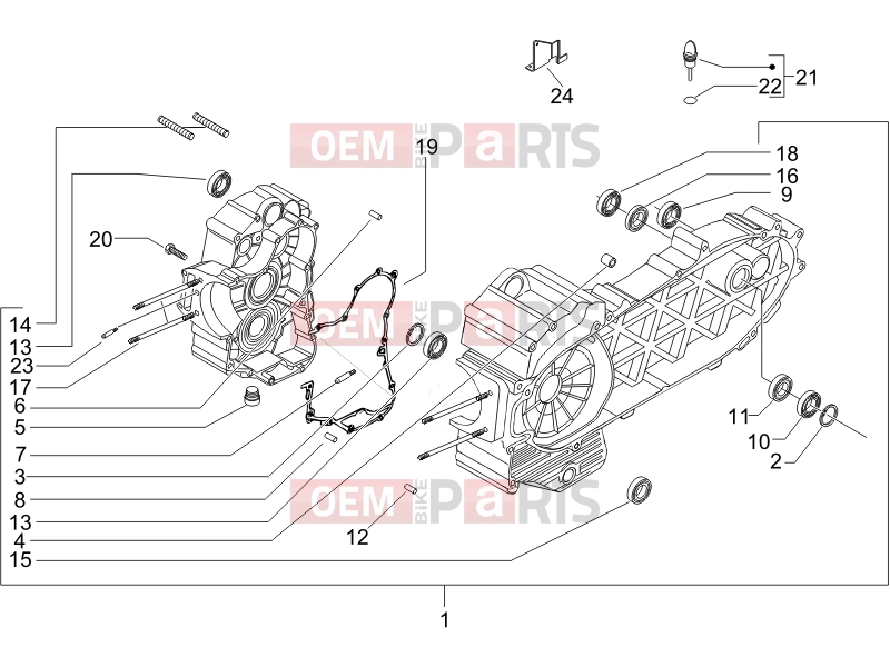 gilera 2009 Fuoco 500 Engine » Crankcase