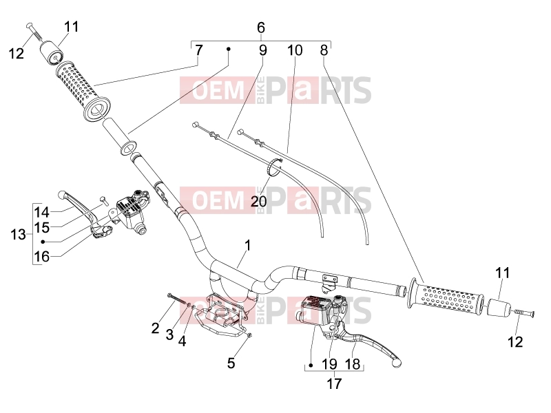 gilera 2012 Fuoco 500 Handlebars/Steering » Handlebars - Master cil.