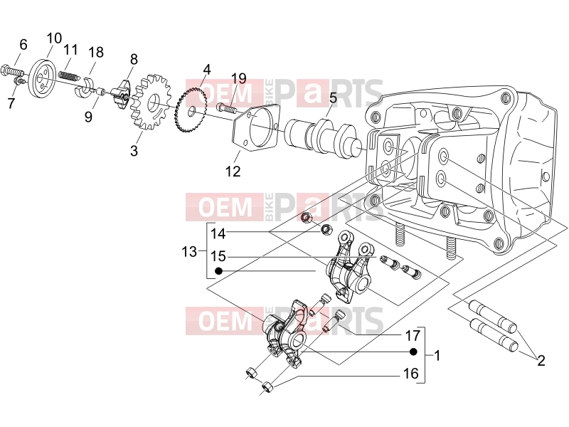 gilera 2012 Fuoco 500 Engine » Rocking levers support unit
