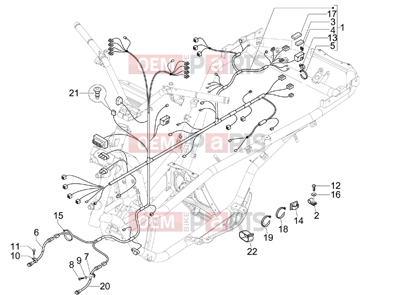 gilera 2014 Fuoco 500 Electrical system » Main cable harness