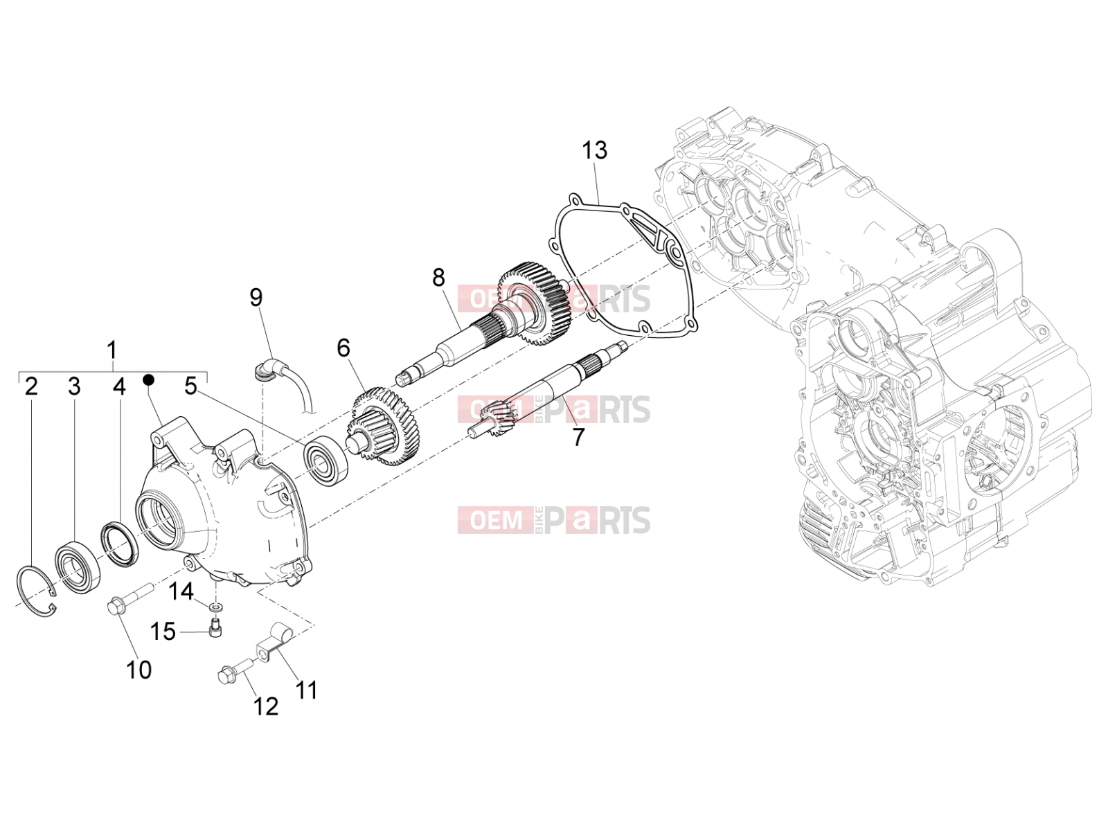 Engine » Reduction unit - Gilera Fuoco 500 LT 2014