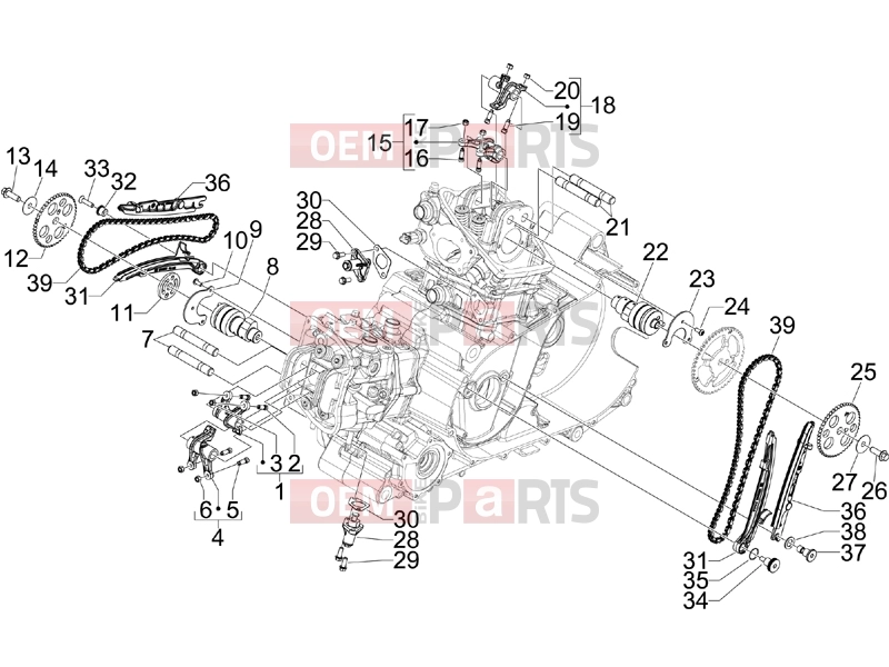 gilera 2008 GP 800 Engine » Rocking levers support unit