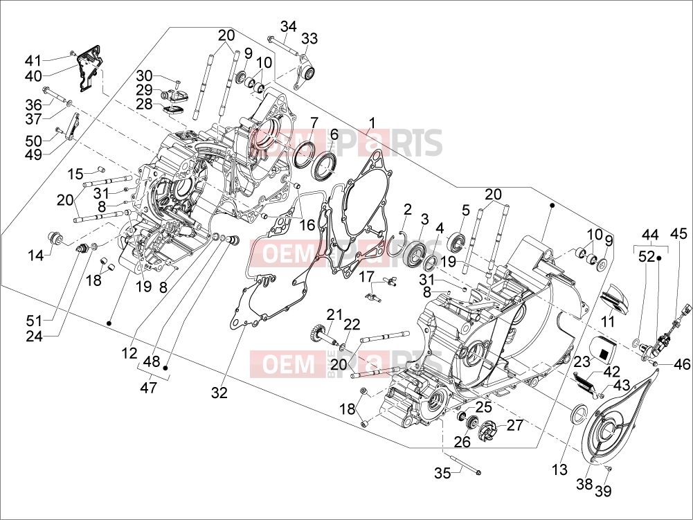 Engine » Crankcase - Gilera GP 800 2009