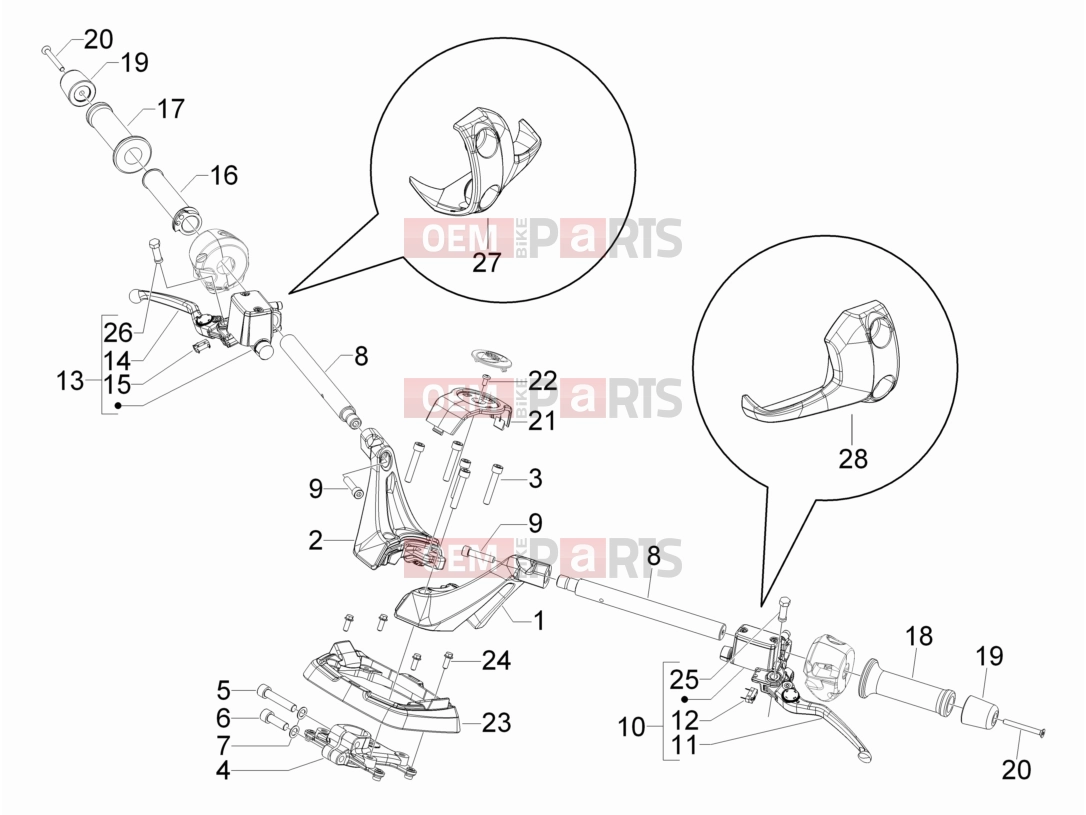 Handlebars/Steering » Handlebars - Master cil. - Gilera GP 800 2009