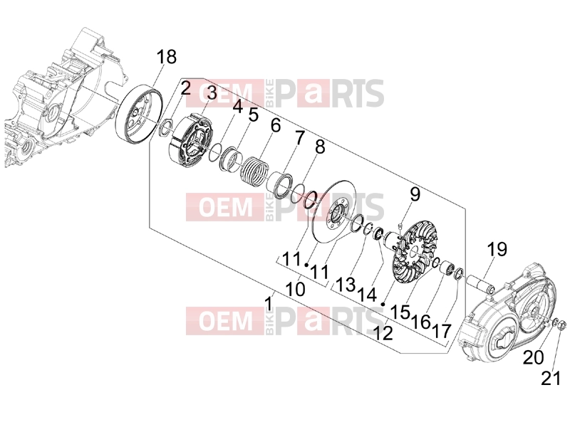 Engine » Driven pulley - Gilera GP 800 2010