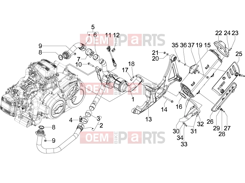 gilera 2009 GP 800 Centenario Engine » Silencer