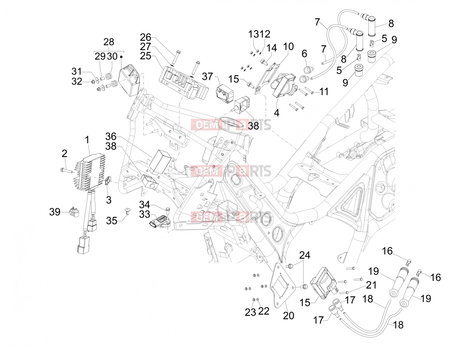 gilera 2009 GP 800 Centenario Electrical system » Voltage Regulators - Electronic Control Units (ecu) - H.T. Coil