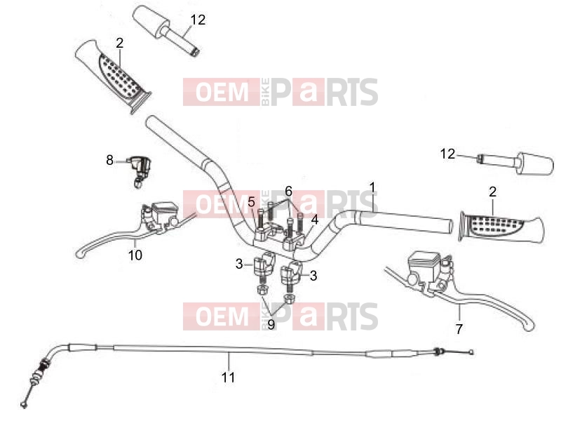 Handlebars/Steering » Handlebars - Master cil. - Gilera Oregon 250 2009