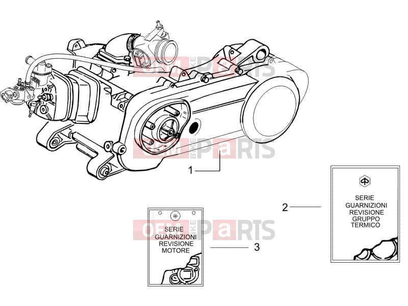 Engine » Engine, assembly - Gilera Runner 50 Pure Jet 2005
