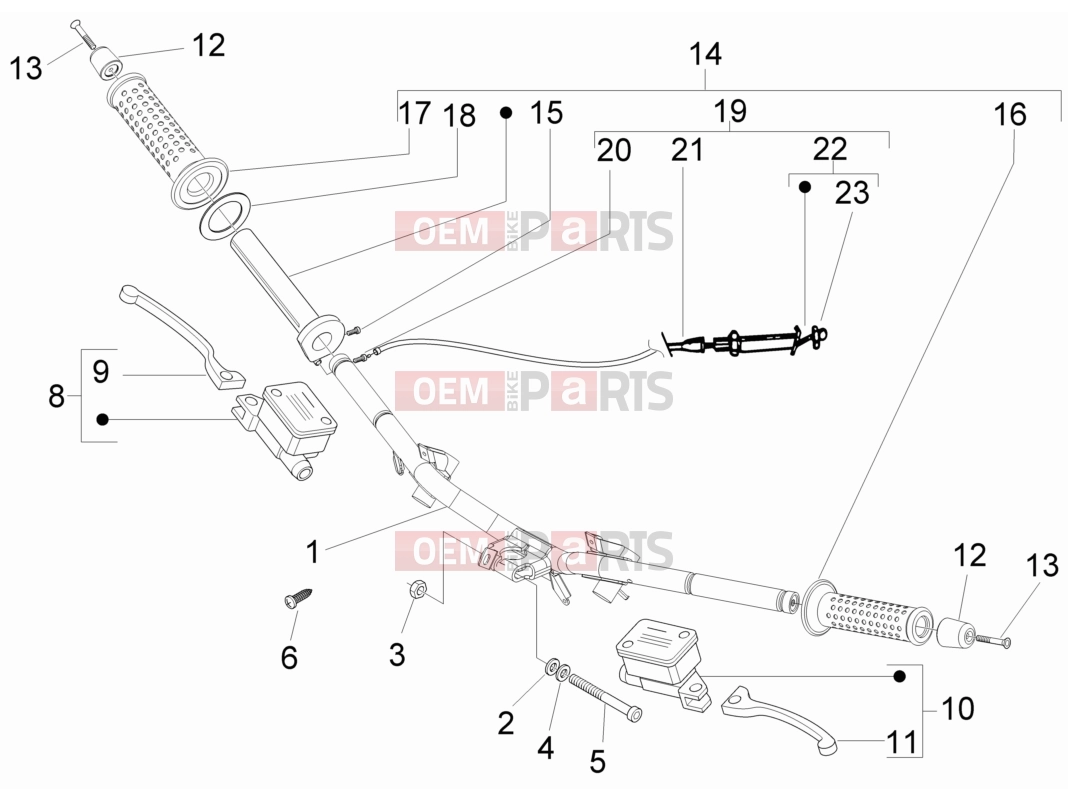 Handlebars/Steering » Handlebars - Master cil. - Gilera Runner 50 Pure Jet 2011