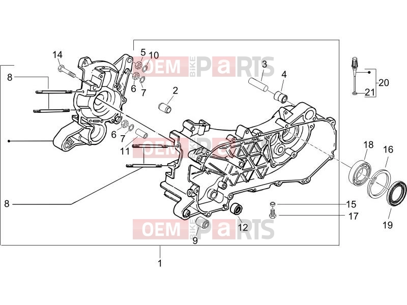 gilera 2013 Runner 50 SP Engine » Crankcase